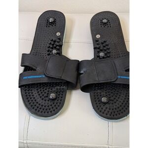 IQ Massager Acupressure Massage Sandals Black Blue Adjustable Slide Wellness